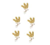 5pcs Ears of Boutonniere Business Fashion Pin Wheat Collar Pins Brooch Women Men Brooches for Suit Zinc Alloy Yellow