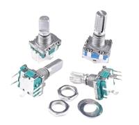5PCS EC11 Demi/Prune axe rotatif encodeur longueur de poignée 15mm/20mm commutateur de code/EC11/potentiomètre numérique avec interrupteur 5 broches(15MM half handle)