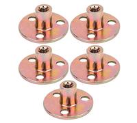 5pcs Écrou de Bride à 3 Trous M6 / M8 / M10 Écrou en T à 3 Trou en Brad Écrou en T à Base Ronde en Fer Galvanisé(M8)