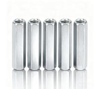 5pcs Écrou Hexagonal Long Tige, Écrous d'Accouplement à Tête Hexagonale Longue Tige Écrou en Acier Galvanisé(M6*40)