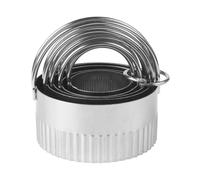 5PCS En Acier Inoxydable De Cuisson Cookie Cutters Ensemble Avec Panier Suspendu Et Double Poignée Mousse Anneaux Pour Gâteau Biscuit