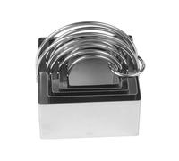 5PCS En Acier Inoxydable De Cuisson Cookie Cutters Ensemble Avec Panier Suspendu Et Double Poignée Mousse Anneaux Pour Gâteau Biscuit