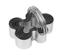 5PCS En Acier Inoxydable De Cuisson Cookie Cutters Ensemble Avec Panier Suspendu Et Double Poignée Mousse Anneaux Pour Gâteau Biscuit