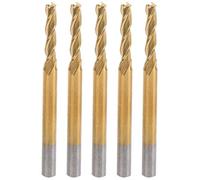 5pcs End Mill Moulin à 3 flûtes à tige rond Tungsten Cutter Ti-plaqué CNC Tool 3.175x2.5x12x40 pour le travail du bois