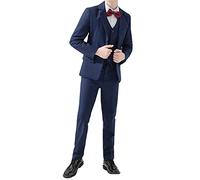 5Pcs Ensemble de Costume pour Garçons,Blazer + Pantalon + Gilet + Chemise + Noeud Papillon,Enfants Costume de Smokings Petit Garçon Gentilhomme Tenue Mariage Soirée Vêtements de Baptême 13-14 ans