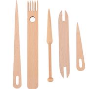 5pcs Ensemble de handbies en bois - bâton - tissage - tricot - accessoires fournit hêtre DIY Handcrafts outils