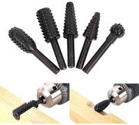 5Pcs Ensemble de Râpes Rotatives pour Fraises,Outil de Sculpture sur Fraise Metal Bois,Gouges Sculpture Bois,Cylindrique de Gravure Rotatif Burres Pour Travail du Bois,Métal Polissage,Gravure.
