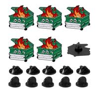 5pcs Épingles à Feu en Émail Positif pour Benne à Ordures, Épingle à Revers en Émail pour Benne à Ordures Ça Va Je Vais Bien Tout va Bien Broche pour Benne à Ordures Bijoux pour Collègue