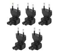 5pcs EU Plug vers IEC320 C7 Power Adapter, Coude à 90 Degrés Adaptateur de Voyage Universel EU Male vers IEC320 C7 Female Power Socket Plug Converter pour Ordinateur Portable