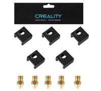 5PCS FDM 3D Printer Hotend Silicone Sock,Heater Block Silicone Socks and 5PCS 0.4mm Nozzles for Ender 3,Ender 3 V2,Ender 5,CR-10