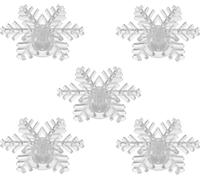 5pcs Fenêtre flocon de neige avec coupelle à ventouse LED colorée pour la décoration murale de Noël