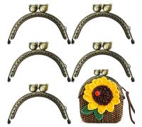 5pcs Fermoir de porte-monnaie, Kiss fermoir serrure,Fermoir de sac vintage, per fabbricazione di borse DIY (Bronze 1)