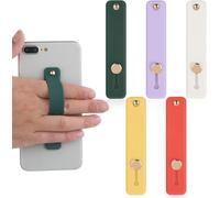5pcs Finger Grip Cell Phone Holder Silicone Grip Telescopic Holder For All Smartphones (Yellow, Purple, White, Green, Red)