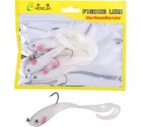 5pcs Fish Lures Lurers Künstlich gefälschter Köder weicher Seebassfischerei mit Haken SO050-2