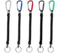 5pcs Fishing Cords, Fishing Tools Safety Elastic Rope Multicolor Fishing Ropes Boat Safe Retractable Spiral Tether With Carabiner, Fish Tools Tackle Fishing Accessories