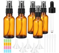 5pcs Flacon Spray Verre Vide Brun,2 Flacons 50 Ml,3 Flacons 30 Ml,Avec Brume Fine Petit Atomiseur De Parfum Avec Outil De Remplissage Et Autocollant,Flacon Pulvérisateur