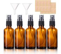 5pcs Flacon Vaporisateur Verre Ambré,50ml Bouteille Spray Verre Vide Avec Pulverisateur De Brouillard Fine Pour Parfums,Vaporisateurs Cosmétiques