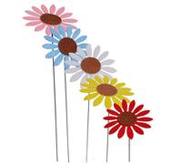 5pcs Flowers en métal pour l'extérieur, 12, 6 Pouces en métaux de Jardin en métal, Art du Jardin imperméable pour Patio, pelouse, Cour, cheminement, décor