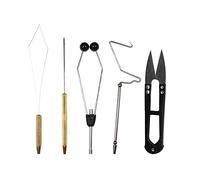 5pcs Fly Tying Tools Combo Kit Fly Tying Vise Bobbin Holder Threader Needle Whip Finisher Scissors Maiju