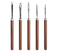 5Pcs Food Carving Tools Set, U/V-Shaped Veggie Fruit Carving Tool, With 12cm Wood Handle, 3/4/6.5/6mm, for Home Kitchen