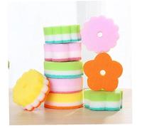 5pcs Forme Fleur Sponge Brosse Vaisselle Lavage Verre Lavage Verre Sponge Cuisine Christmas Nettoyage Outil Random Couleur
