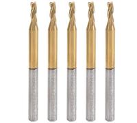 5Pcs Fraise 3 Dents à Bout Plat, Fraises en Acier Tungstène à Queue Ronde, Revêtement Titane 3.175 x 2 x 5 x 40mm pour Bois Acrylique Plastique PCB, Outils de Gravure de Précision