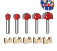 5PCS Fraise Défonceuse 8mm - Fraise à Fond Rond Pour Bois, Rainure et Rabotage - Outil de Menuiserie Pour Travail du Bois - 12/16/19/22/25mm