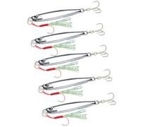 5pcs Gabarits Métalliques Cuillère De Pêche À La Pêche Dure des Appâts Dure des Artificiels Jigging Hook Spinner en Métal