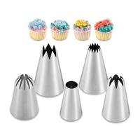 5PCS Gâteau Décoration Glaçage Conseils pour Gâteau Cupcake Décoration En Acier Inoxydable Glaçage Tuyauterie Buses Pâtisserie Conseils Glaçage Conseils pour Gâteau