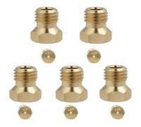 5PCS Gicleur Gaz Butane, Injecteurs Universels en Laiton Durable, 0.5/0.65/0.7/0.87/0.95mm Gicleur Gaz Bouteille pour Plaques de Cuisson GPL et gaz Naturel, Facile à Installer [Classe énergétique A]