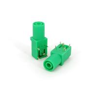 5Pcs Gold-Plated Insulated 4mm Female Jack Right Angle PCB Socket Connector NWPNLXEA(5Pcs Green)