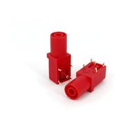 5Pcs Gold-Plated Insulated 4mm Female Jack Right Angle PCB Socket Connector NWPNLXEA(5Pcs Red)