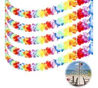5PCS Hawaiian Luau Fleur Tropicale Lei Garland Party Décorations,Multicolore Hawaiian Tropical Hawaiian Guirlande,Pique-Nique Fête Anniversaire,Tiki Luau Party Supplies Decor(10 Feet/3 m)