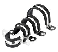 5pcs Heavy Duty Cable Clamp Set - Rubber Cushioned Insulated 304 Stainless Steel Pipe Clips for Wire Mounting (6-200mm)(M120)