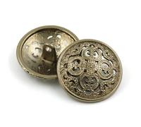 5Pcs Hollow Metal Button Black Silver Gold Buttons Round Decorative Button For Clothes Sewing Accessories DIY Crafts 14-27mm(Brown,25mm)