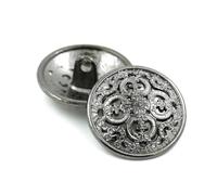 5Pcs Hollow Metal Button Black Silver Gold Buttons Round Decorative For Clothes Sewing Accessories DIY Crafts 14-27mm pour la Couture(Black,19mm)