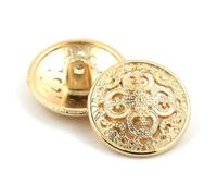 5Pcs Hollow Metal Button Black Silver Gold Buttons Round Decorative For Clothes Sewing Accessories DIY Crafts 14-27mm pour la Couture(Gold1,25mm)