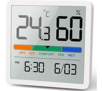 5PCS Hygromètre Thermomètre d'intérieur, thermomètre numérique de bureau avec moniteur de température et d'humidité, thermomètre d'ambiance à jauge d'humidité précise