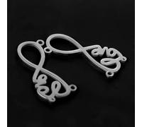 5pcs Infinite Love Collier Pendant Charms Bracelet Connecteurs pour les bijoux de bricolage Faire des supports faits à la main-16441 (Couleur: acier)