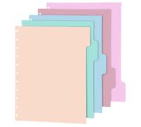 5pcs Intercalaires à Disque pour Carnet de Notes, 28 x 23 cm Séparateurs d'Index en Plastique Coloré Pochette Classeur à Disque Inserts Planificateur Heureux pour Classeur Dossier de Bureau