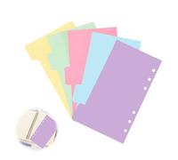 5pcs Intercalaires Classeur A5 Papier, Intercalaires en carton solide avec onglets colorés 5 Ensembles Coloris pastel Séparateurs Registre Pour Classeur 6 Anneaux Cahier à Feuilles Mobiles 21* 15.5cm