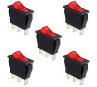5Pcs Interrupteur à bascule lumineux rouge, ON/OFF 3 broches 3 positions Interrupteur à bascule AC 250V/15A 125V/20A KCD3-101