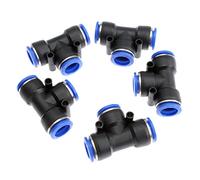 5pcs Jonction en T Tuyau de raccords rapides pneumatiques à 3 voies Connecteur Push-in Tuyau d'arrosage Raccord de Tuyau connecteur de Robinet-16mm