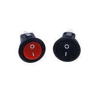 5pcs KCD1-105 Diameter Small Round Boat Rocker Switches Black Round Black White Red 2 Pin ON-OFF Rocker Switch NWPNLXEA(2Pin Red Black)