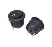 5pcs KCD1-105 Diameter Small Round Boat Rocker Switches Black Round Black White Red 2 Pin ON-OFF Rocker Switch NWPNLXEA(2Pin Black Black)