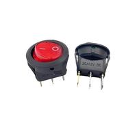 5PCS KCD1 12V 220V LED illuminuted rocker switch 20A 12V push button switch Car button lights ON/OFF Round light Switch NWPNLXEA(Rot,220V)