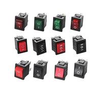 5PCS KCD1 2/3/4/6 Pin Rocker Switch 6A/250V AC 10A/125V AC Snap-in On/Off Boat car power Switch With Light NWPNLXEA(2 position 4 pins-02)