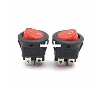 5pcs KCD1 224N Round Rocker Switch With Red Light 4 Pin 6A 250V/10A 125VAC Snap-in SPST ON OFF 2 Position