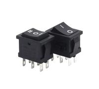 5PCS KCD1 Black 3 Pin / 6 pin On/Off/On Rocker Switch AC 6A/250V10A/125V NWPNLXEA(ON OFF ON 6Pin)