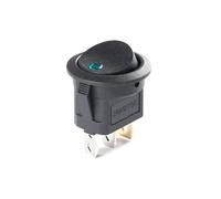 5Pcs KCD1 Rocker Round Switches Power Button Switch Red Green Blue Yellow LED Dot Light 3 Pin 2 Gears 20A 12V On Off NWPNLXEA(Green)